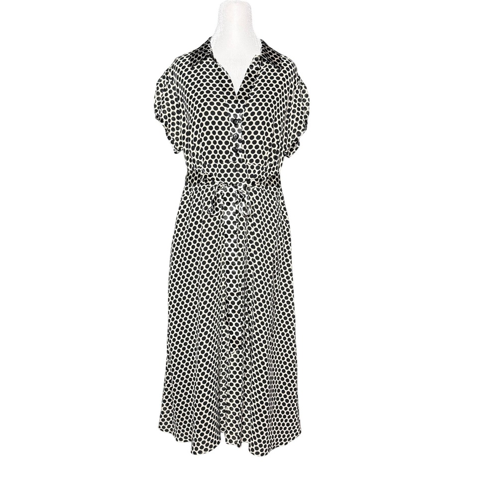 Robbie Bee Vintage 90s Y2K Polka Dot Midi Slip‎ Dress Plus 16 XL Satin Retro